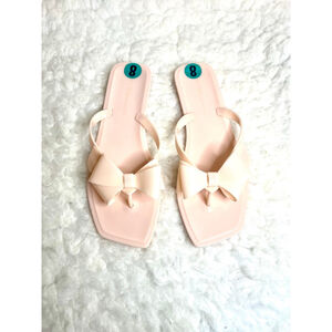 NWOB BCBGeneration Lima-2 Jelly Bow Pink Sandals Women Size 8